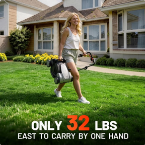 Litheli 40V Cordless Electric Lawn Mower, 16-Inch, Brushless Motor, 5-Position Height Adjustment, with 2 x 5.0Ah Battery and Charger, for Lawns & Gardens