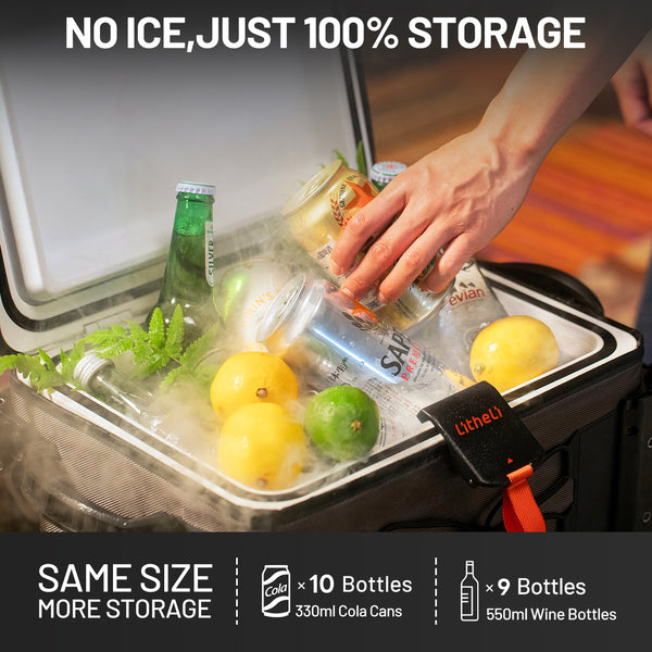 Litheli FrozenPack: The First Backpack Car Fridge | Includes 2 x 4.0Ah Ultra Batteries | 20L/21QT