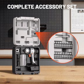 Litheli 20V Cordless Impact Driver Set, 1/4" Hex Driver, 180N.m High Torque Impact Gun Includes 2.0Ah Battery, 20PC Driver Bits, and Tool Bag