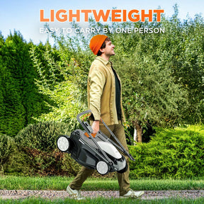 Litheli Cordless Lawn Mower, 2*20V Electric Lawn Mowers, 16 Inch, Adjustment Heights, Light Weight, With 2*4.0Ah Portable Battery, for Garden/Yard/Farm