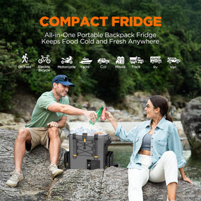 Litheli 16L Backpack Refrigerator, Portable Electric Fridge Freezer Compressor Cooler for Fast Cooling Down to -4°F with Ergonomic Backpack Design for Camping, Road Trips, RV, Boat, Beach