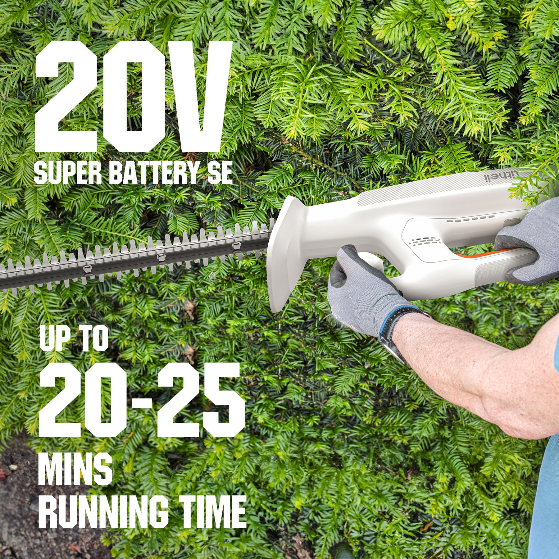 Litheli 20V 16'' Cordless Electric Hedge Trimmer, With 2.5Ah Portable Battery, for Bush & Shrub Cutting, Trimming, Pruning