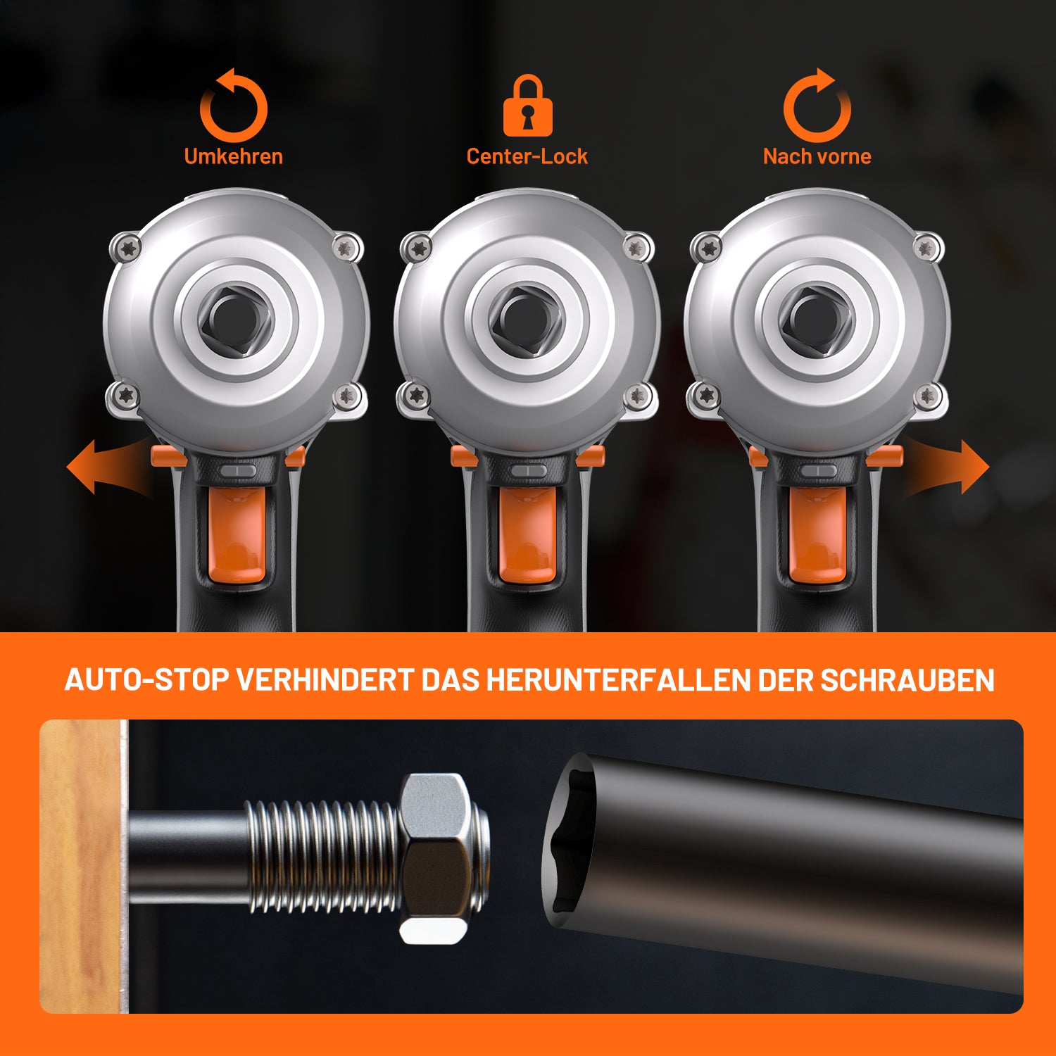 Litheli 20V Cordless Impact Wrench includes 1/2" Impact Drill with 400N.m Max Torque and LED Light for Dark Environment, 2.0Ah Battery, 4PC Socket Wrench and Tool Bag