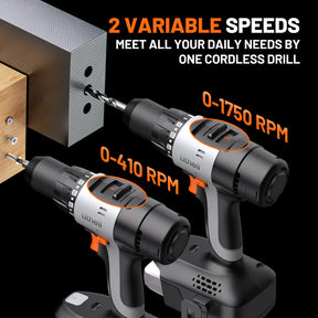 Litheli 20V Cordless 1/2" Drill Driver with 50 N·m High Torque, Brushed Motor, powered by a 2.0Ah Battery