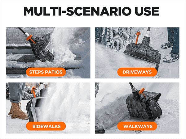 U20 2x20V 13" Brushless Cordless Snow Shovel | Includes 2x4.0Ah Batteries | Lightweight, 18.4ft Snow Throw