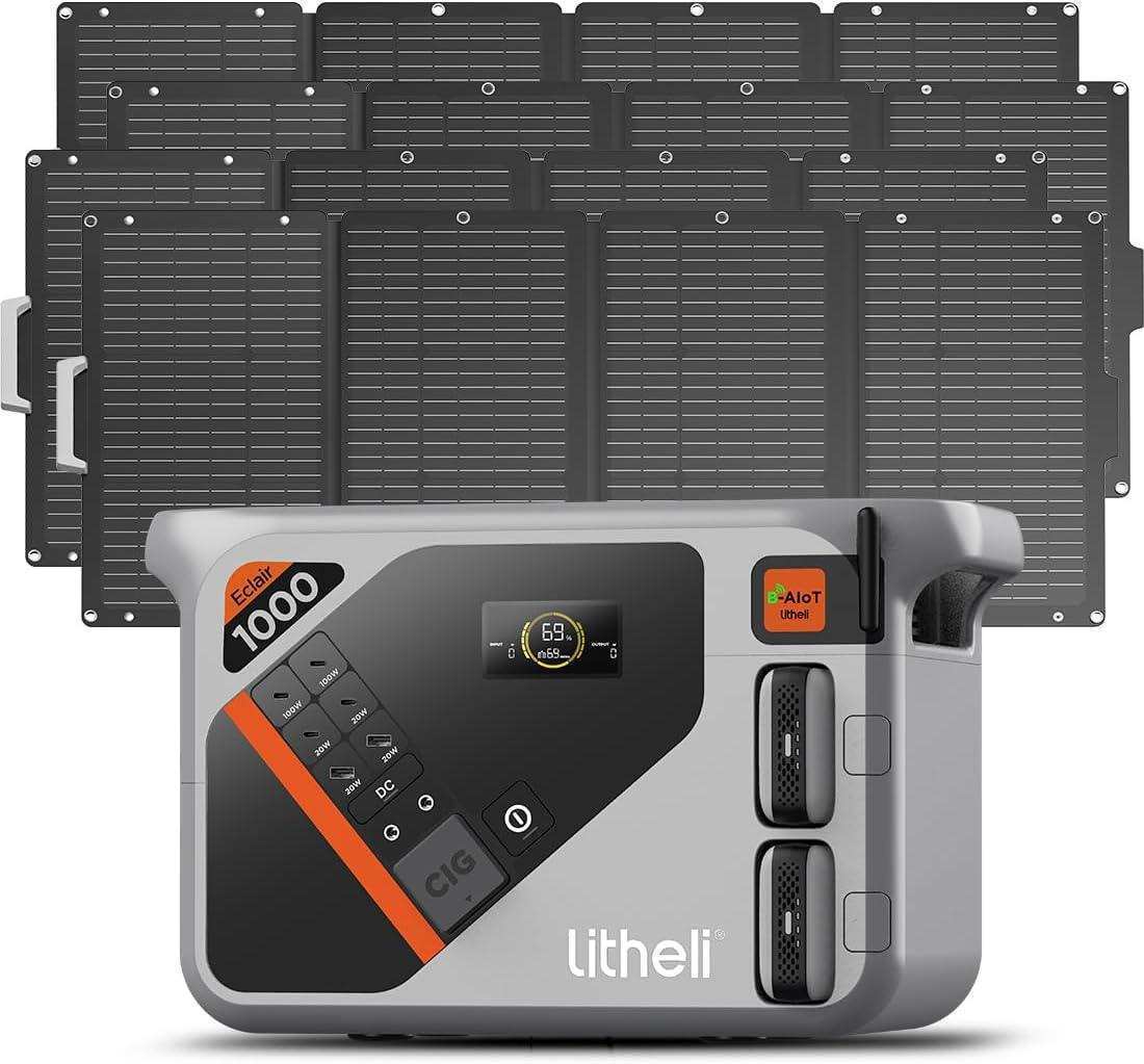Litheli B1000 Power Station with Solar Panel | 1069Wh