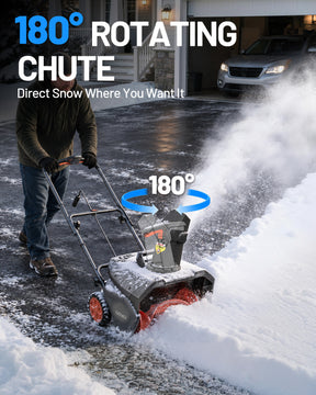 【Pre-Order】Litheli 20" Cordless Snow Blower, 20-Inch Brushless Snow Thrower with LED Lights, 180° Adjustable Chute & Foldable Handle