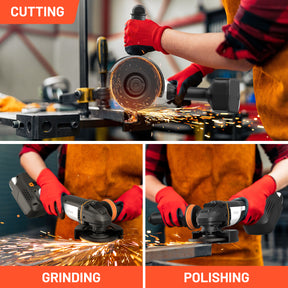 Litheli 20V Cordless Angle Grinder, 4.9″ Grinders Power Tools, Battery Cut-Off Tool, with 8500RPM Brushless Motor and 4.0 Ah Battery