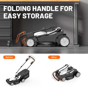 Litheli Cordless Brushless Self-Propelled Lawn Mower , 2*20V 18" Cordless Lawn Mowerwith 2*4.0Ah Battery