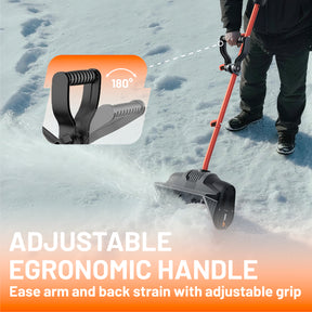 Litheli 20V Cordless Snow Shovel, 13-inch Battery Powered Snow Thrower, with Auxiliary Handle and 4.0Ah+2.0Ah Portable Battery