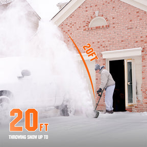 12" Brushless Cordless 20V Electric  Snow Shovel 2*4.0Ah Battery
