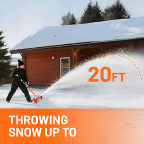 Litheli 20V Cordless Snow Shovel, 13-inch Battery Powered Snow Thrower, with Auxiliary Handle and 4.0Ah Battery, Easy Snow Removal Tool for Driveways, Sidewalks, Patios and Decks