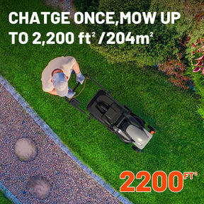 Litheli 20V Cordless Electric Lawn Mower, 14-Inch, Brushless Motor, 5-Position Height Adjustment, with 5.0Ah Battery, for Lawns & Gardens