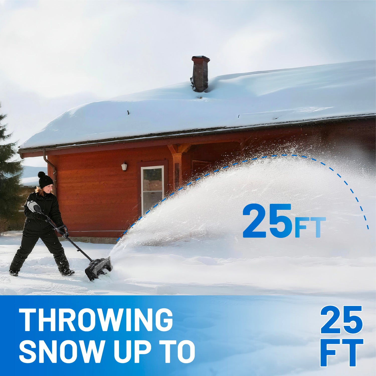 Litheli U20 Cordless Snow Shovel, 2*20V 12" Battery Powered Snow Thrower, Battery Snow Blower with Brushless Motor + 2*4.0Ah Portable Battery