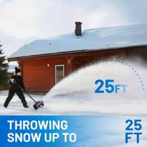 Litheli U20 Cordless Snow Shovel, 2*20V 12" Battery Powered Snow Thrower, Battery Snow Blower with Brushless Motor + 2*4.0Ah Portable Battery