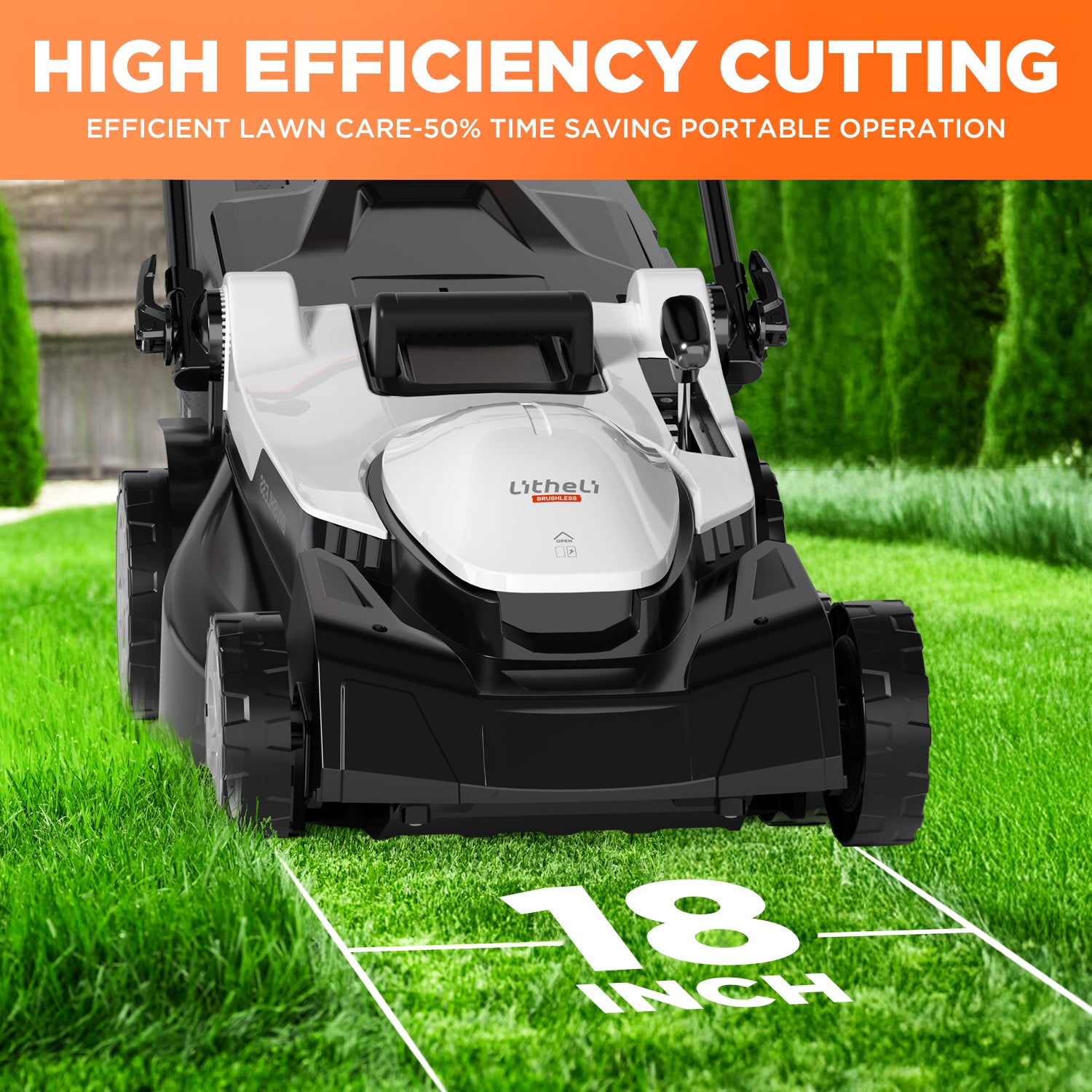 U20 18-Inch Self-Propel Brushless Lawn Mower | Includes 2x 4.0Ah Batteries | Effortlessly Tackle Lawns up to 3000 Sq. Ft.