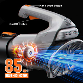 Litheli 20V Cordless Leaf Blower 85 MPH 2-Speed Turbine Electric Blowing Leaf for Lawn Care, Patio, Dust, Leaves, with 2.5Ah Portable Battery