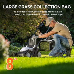 Litheli 12" Cordless Lawn Mower , 5 Heights Adjustment, 8 Gallon Capacity, U20 20V Electric Lawn Mowers for Garden With Brushless Motor, with 4.0Ah Portable Battery