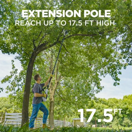 Litheli U20 Pole Saw for Tree Trimming, 8'' Electric Cordless Pole Saws, 27.5ft/s Cutting Speed with 2.5Ah Battery for Branch Cutting, Trimming, Pruning