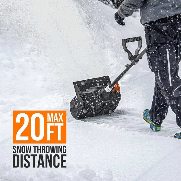 U20 2x20V 13" Brushless Cordless Snow Shovel | Includes 2x4.0Ah Batteries | Lightweight, 18.4ft Snow Throw
