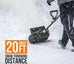 U20 2x20V 13" Brushless Cordless Snow Shovel | Includes 2x4.0Ah Batteries | Lightweight, 18.4ft Snow Throw