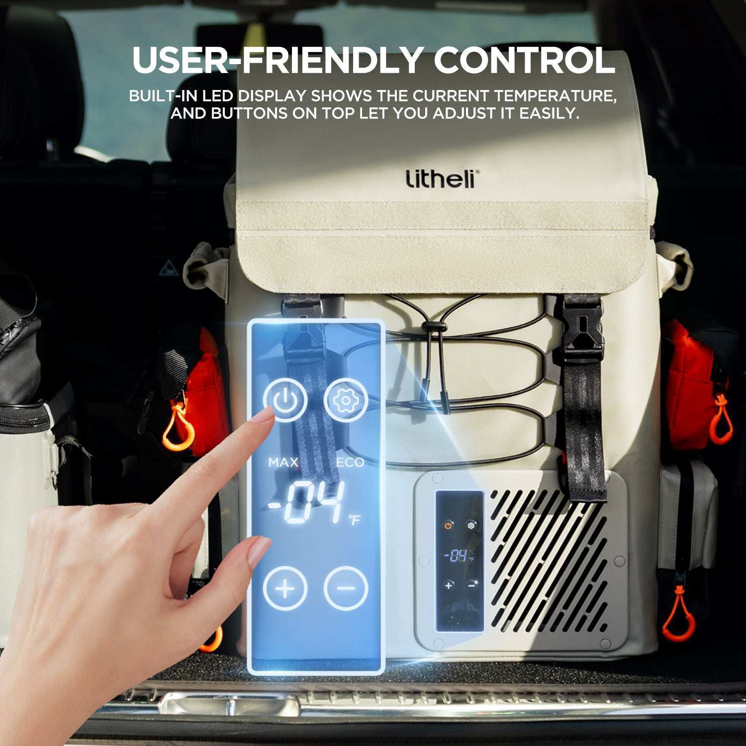 Litheli FrozenPack: The First Backpack Car Fridge|Includes 2 x 4.0Ah  Batteries options