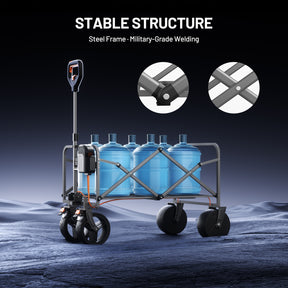 Litheli V100 Grey : Electric Collapsible Folding Outdoor Utility Wagon