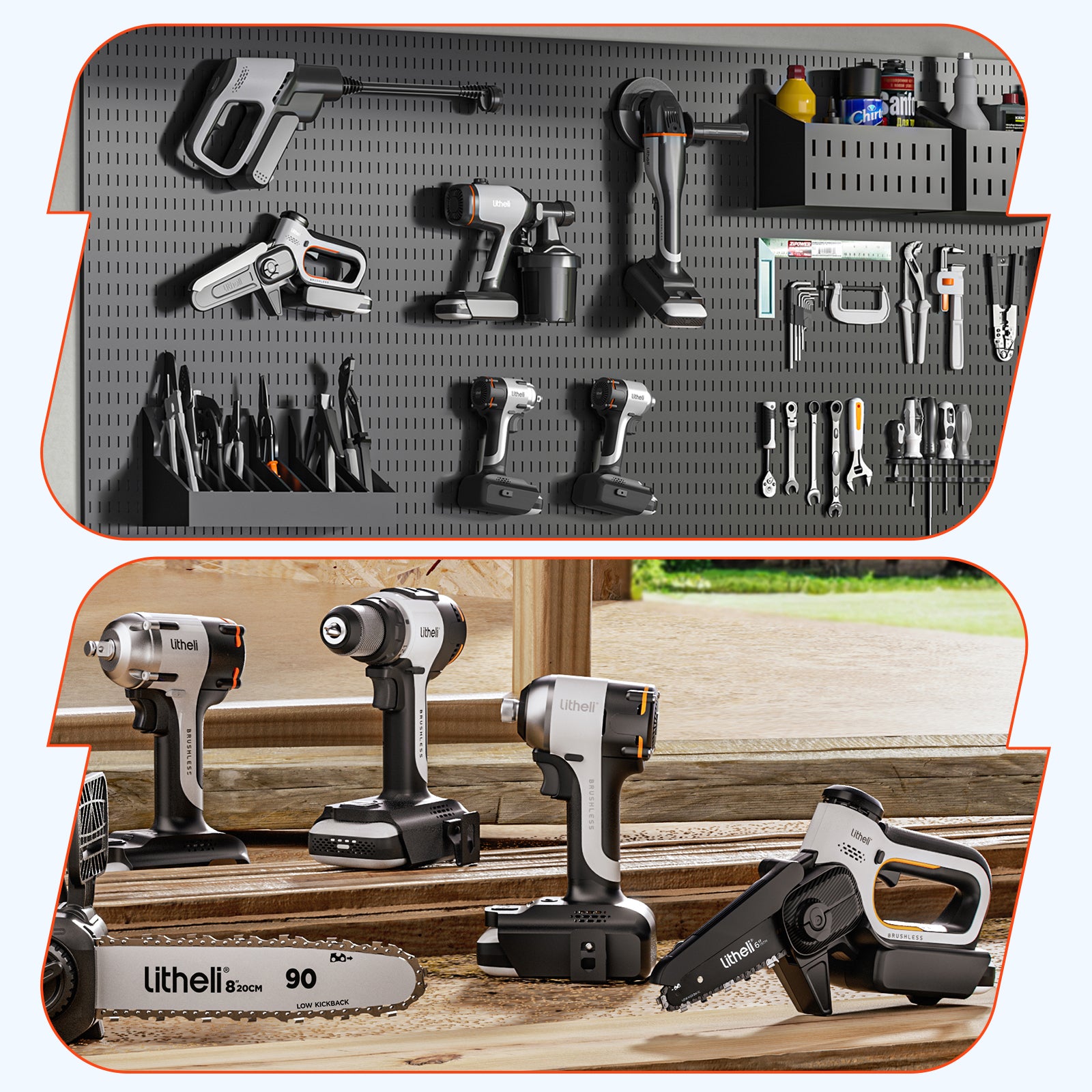 Litheli 6-Inch Cordless Mini Chainsaw|with 2.0Ah Battery Options