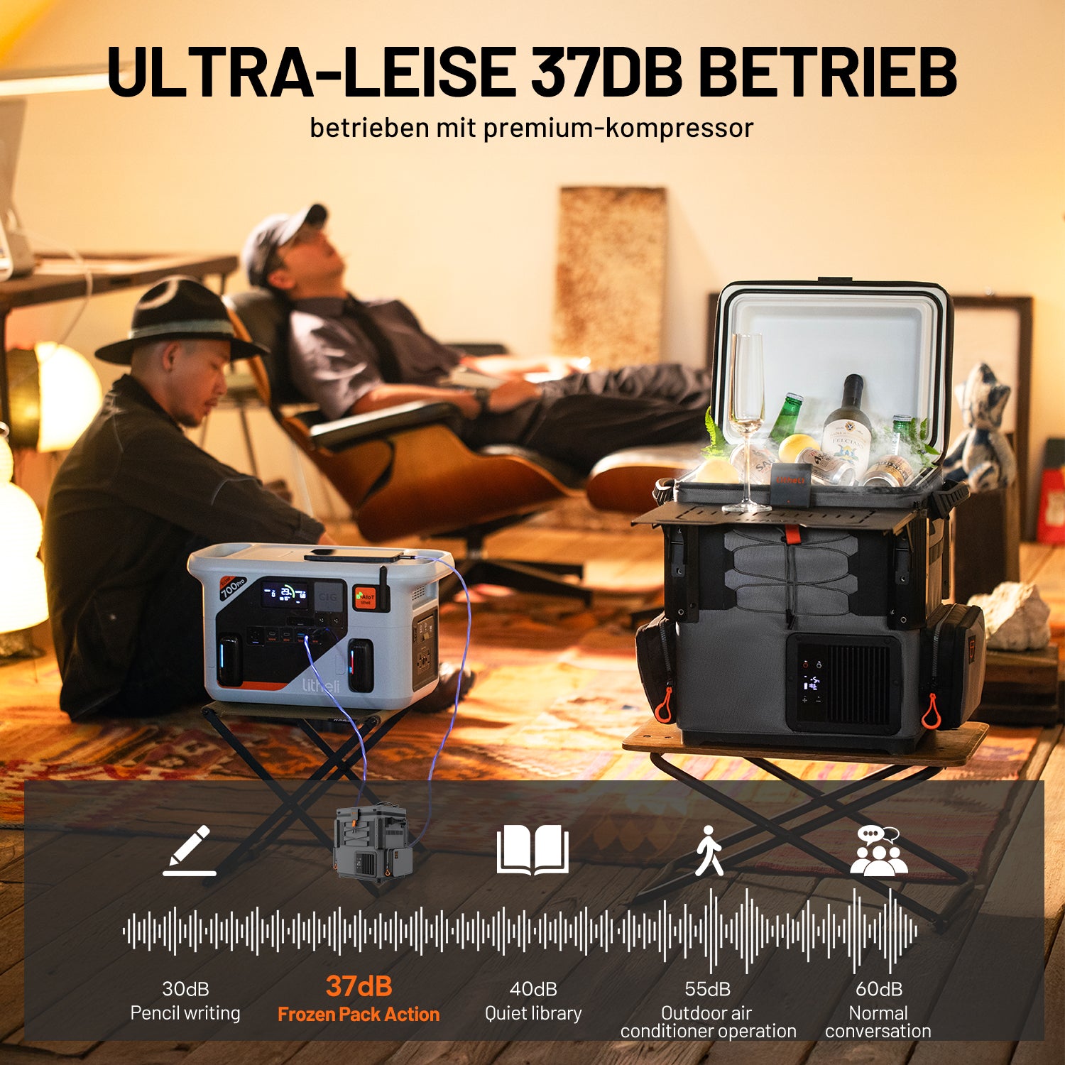 Litheli FrozenPack: The First Backpack Car Fridge | Includes 2 x 4.0Ah Batteries | 20L/21QT