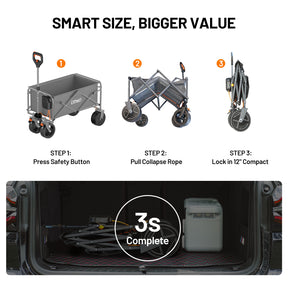 Litheli V100 Grey : Electric Collapsible Folding Outdoor Utility Wagon