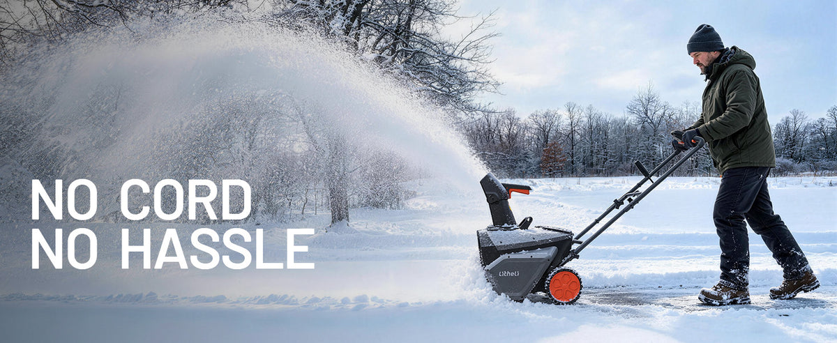 【Pre-Order】Litheli 20" Cordless Snow Blower, 20-Inch Brushless Snow Thrower with LED Lights, 180° Adjustable Chute & Foldable Handle