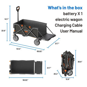 Litheli V140i SE Black: The Ultimate Electric Camping Wagon|With 4.0Ah SE Battery Options
