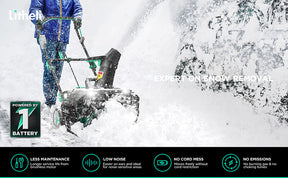 Litheli 40V Battery Powered Cordless Snow Blower, 20'' Electric Snow Thrower with Wheels, LED Lights, 180° Chute, Powerful Snow Removal Kit with 4.0Ah Battery and Fast Charger