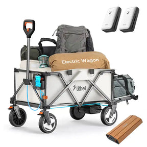 Litheli Electric Foldable Utility Camping Wagon with Power Bank