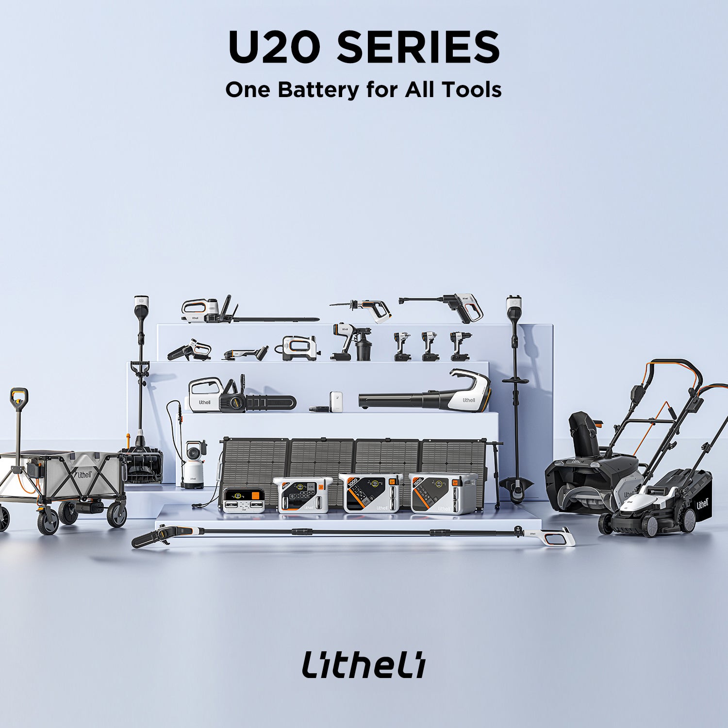 Litheli V100 Grey : Electric Collapsible Folding Outdoor Utility Wagon