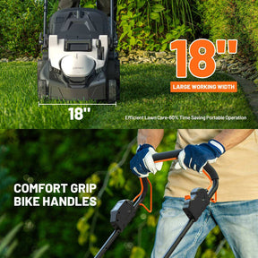 Litheli Cordless Brushless Self-Propelled Lawn Mower , 2*20V 18" Cordless Lawn Mowerwith 2*4.0Ah Battery