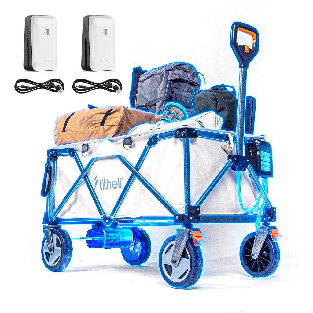 Litheli Electric Utility Wagon - Powered Cart with Foldable Design