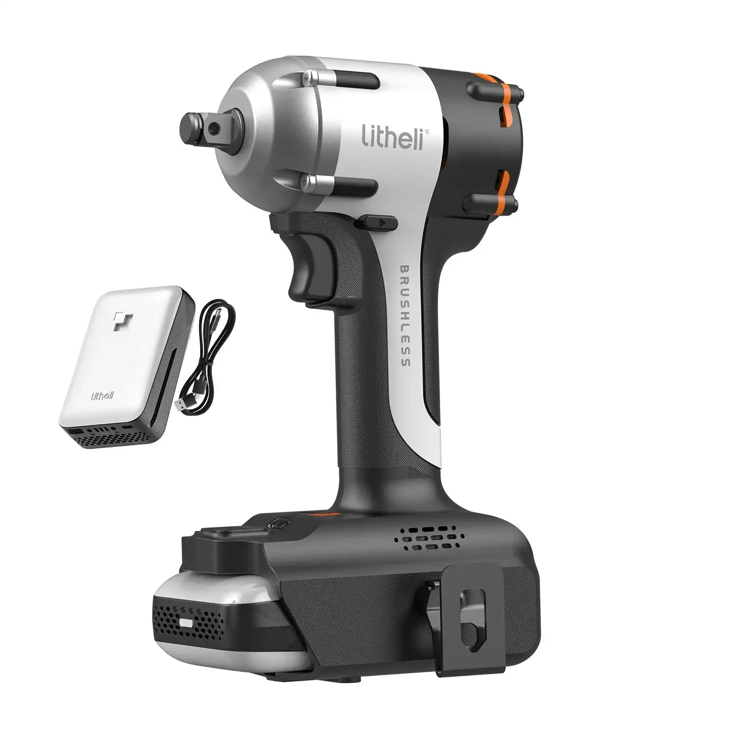 Litheli U20 20V Brushless Impact Wrench with 2.0Ah Battery – cordless power tool with durable brushless motor for automotive and DIY projects