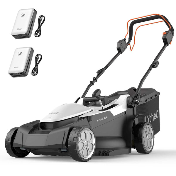 Lightweight 18-Inch Battery Powered Lawn Mower with foldable handle for compact storage