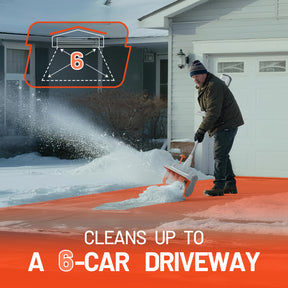 U20 2×20V 14" Brushless Cordless Snow Shovel | Includes 2×4.0Ah Batteries | 16.18lbs, 20ft Snow Throw, Clears up to 6-car Driveways