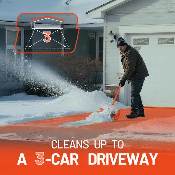 U20 20V 13" Brushed Cordless Snow Shovel | Includes 1×4.0Ah Battery | 10.14lbs, 20ft Snow Throw ,Clears up to 3-car Driveways