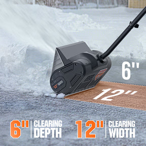 Litheli Cordless Snow Shovel, 20V 12" Battery Powered Snow Thrower, Battery Snow Blower with Auxiliary Handle, with Brushless Motor + 4.0Ah Portable Battery