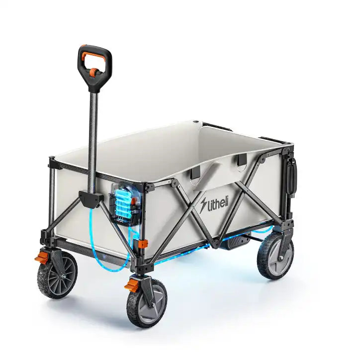 Litheli Electric Foldable Utility Camping Wagon with Power Bank(Tool Only)