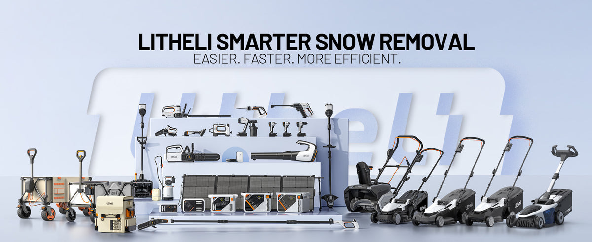 Litheli 13-Inch Cordless Electric Snow Shovel, Brushless Motor, 360° Full-Loop Handle, 20V 5.0Ah Battery & Charger Included