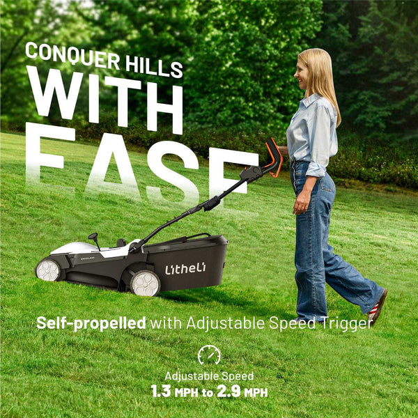 U20 40V 18" Self-Propelled Brushless Lawn Mower | Includes 2x 4.0Ah Batteries | Effortlessly Tackle Lawns up to 3000 Sq. Ft.