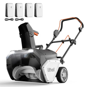 U20 2×20V 20" Brushless Cordless Snow Blower | 4x4.0Ah Batteries | 180° Chute, LED Headlights