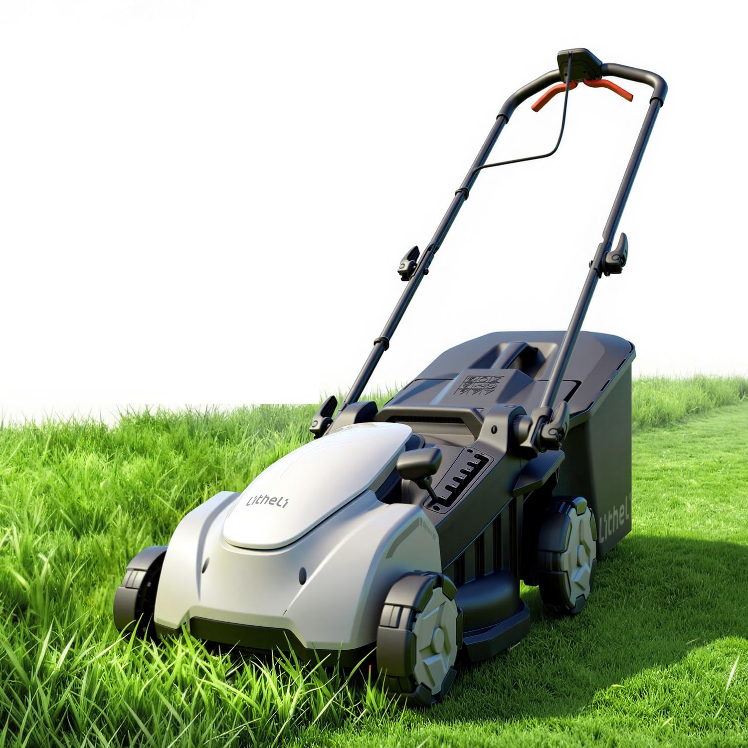 Litheli 40V Electric Lawn Mower 16″, Battery Push Mower with Brushless Motor, 6 Position Height Adjust, 2-in-1 Bagging & Mulching, Without Battery & Charger
