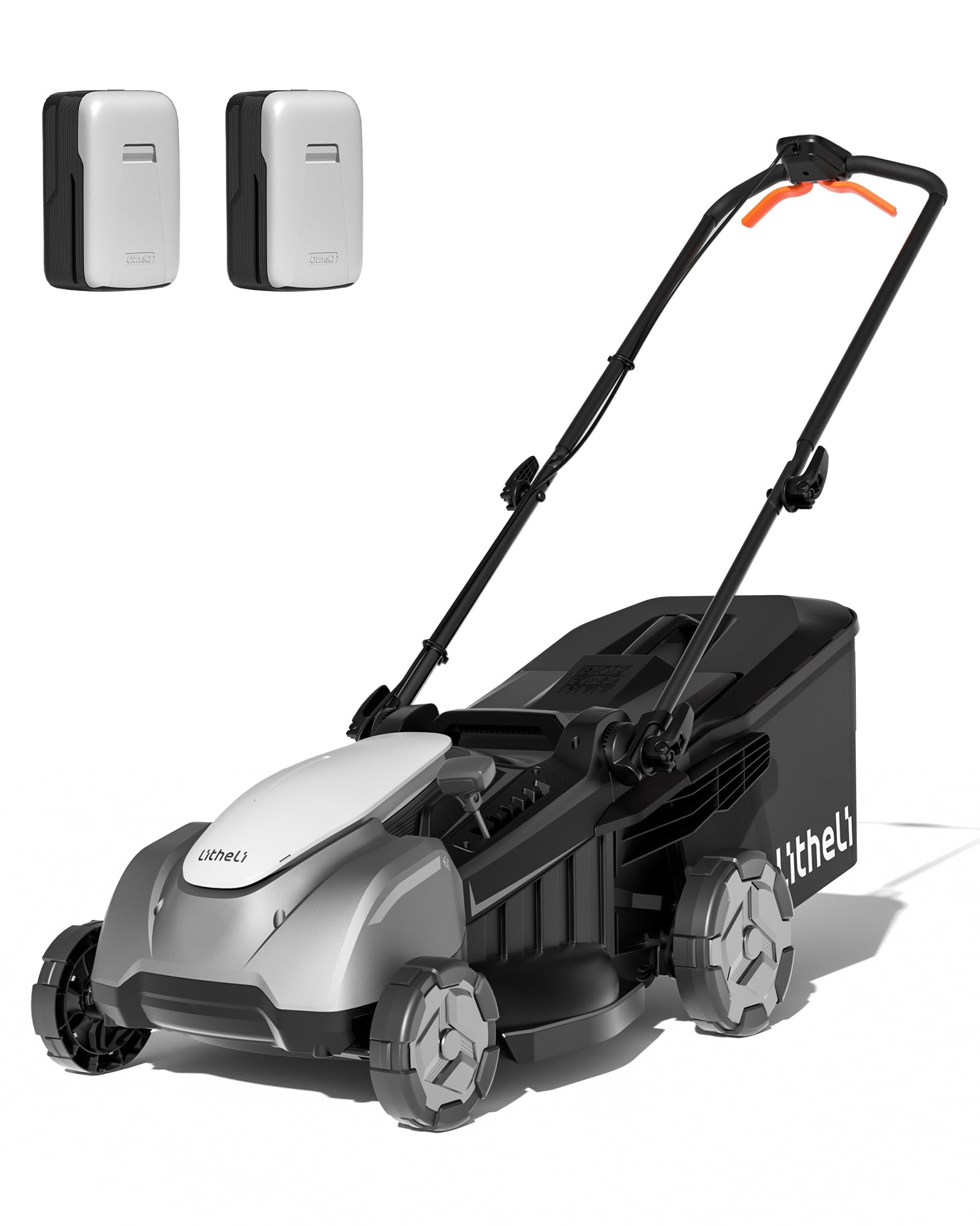 Litheli 40V 18" Cordless Lawn Mower, Brushless Motor, Electric Mower Battery Powered(2 x 5.0Ah Batteries), 2-in-1 Mulching & Bagging, for Small to Medium Yards