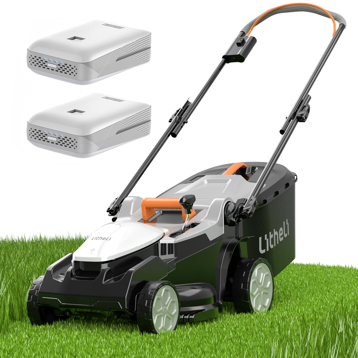 Litheli 40V (2 x 20V) 16.6" Electric Lawn Mower Cordless, Walk Behind Lawn Mower with 6-Height Adjust, Portable & Lightweight Push Battery Powered Lawn Mower (2 * 4.0AH Batteries Included)