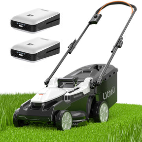 Litheli 16" Electric Lawn Mower Cordless, Brushless Lawnmower with 6-Height Adjust and 2 x 4.0Ah Batteries, for Garden and Yards
